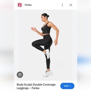 Fanka Body Sculpt Double Coverage Leggings Sz S Black